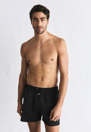 Next REGULAR FIT - WAFFLE TEXTURE - Short de bain - black