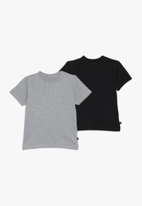 Minymo MIBASIC 2 PACK - T-Shirt print - anthacite/black