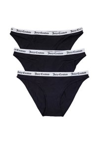 Set di tre boxer neri in cotone con elastico in vita e logo "Juicy Couture" bianco. Taglio classico e texture liscia.
