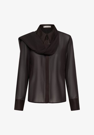 Gestuz, LYNNE SCARF SHIRT - Πουκαμίσα με κουμπιά - ganache
