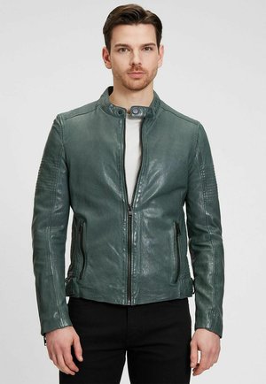 MASHER - Leather jacket - dark sage
