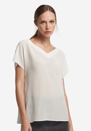 V-NECK KIMONO SLEEVES - T-shirt basic - White