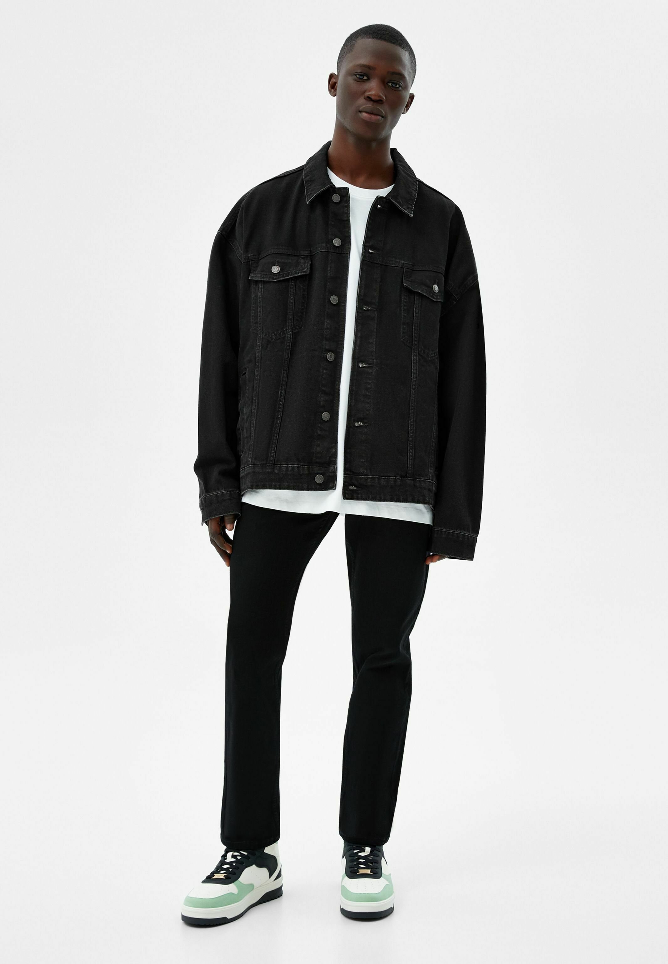 Bershka Giacca di jeans - black/nero - Zalando.it