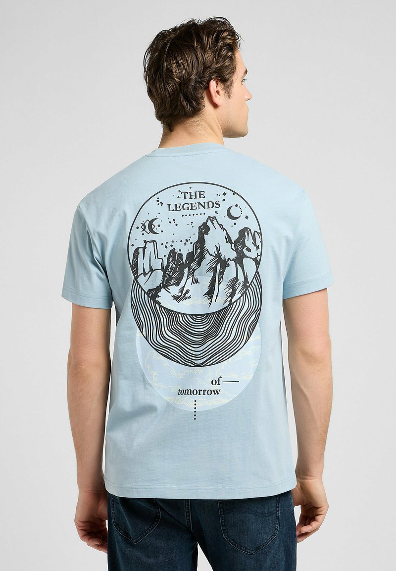 Lee SHORT SLEEVE GRAPHIC TEE - RELAXED FIT - T-shirt imprimé - jet stream blue