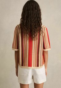 Reiss REGULAR FIT - CANDY STRIPED - Kardigán - coral