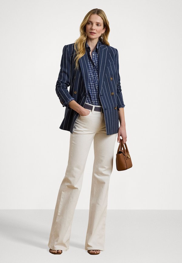 Striped Double Breasted Blazer - Blazer3