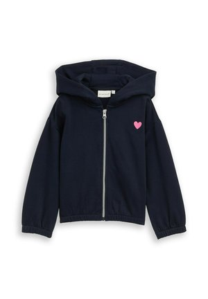 CROPPED HOODIE MIT STICKEREI - Sweat zippé - sky captain blue
