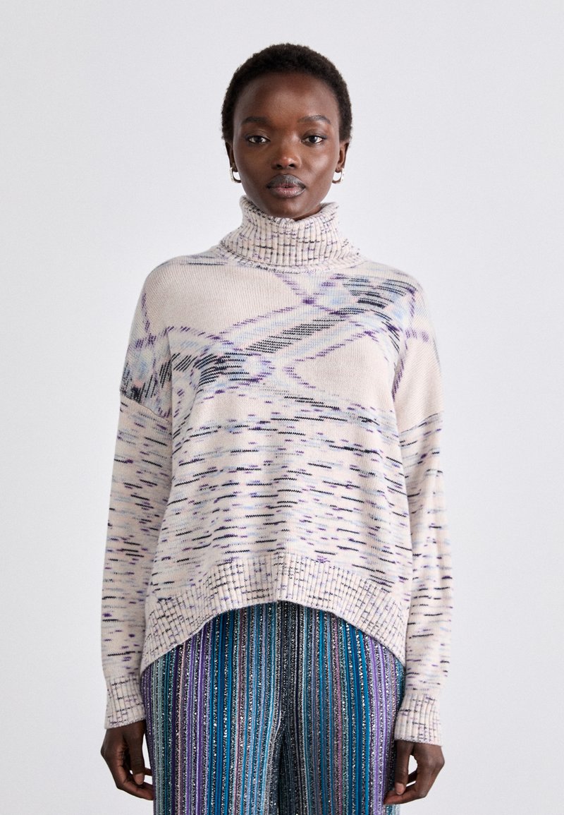 Missoni ROLL NECK - Džemperis - white/violet