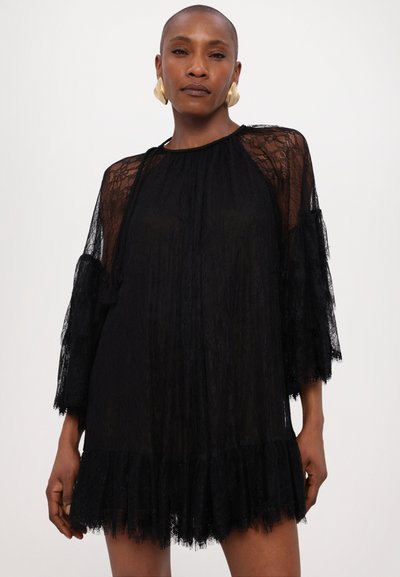 Alice + Olivia DELIA RUFFLE TUNIC DRESS - Rochie de zi - black