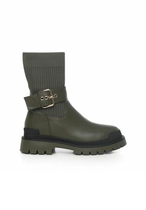 Miriade VICKY - Enkellaarsjes met plateauzool - milit nero