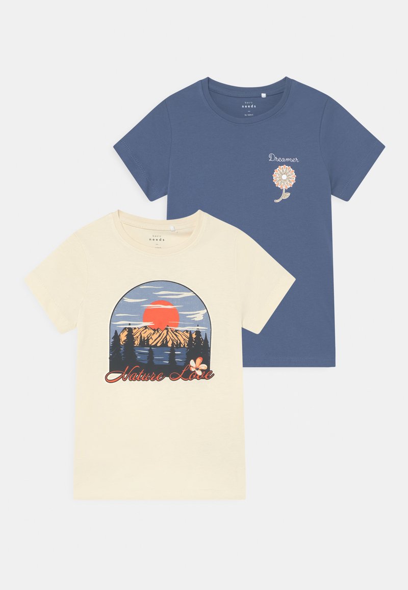 name it T-shirt print blauw