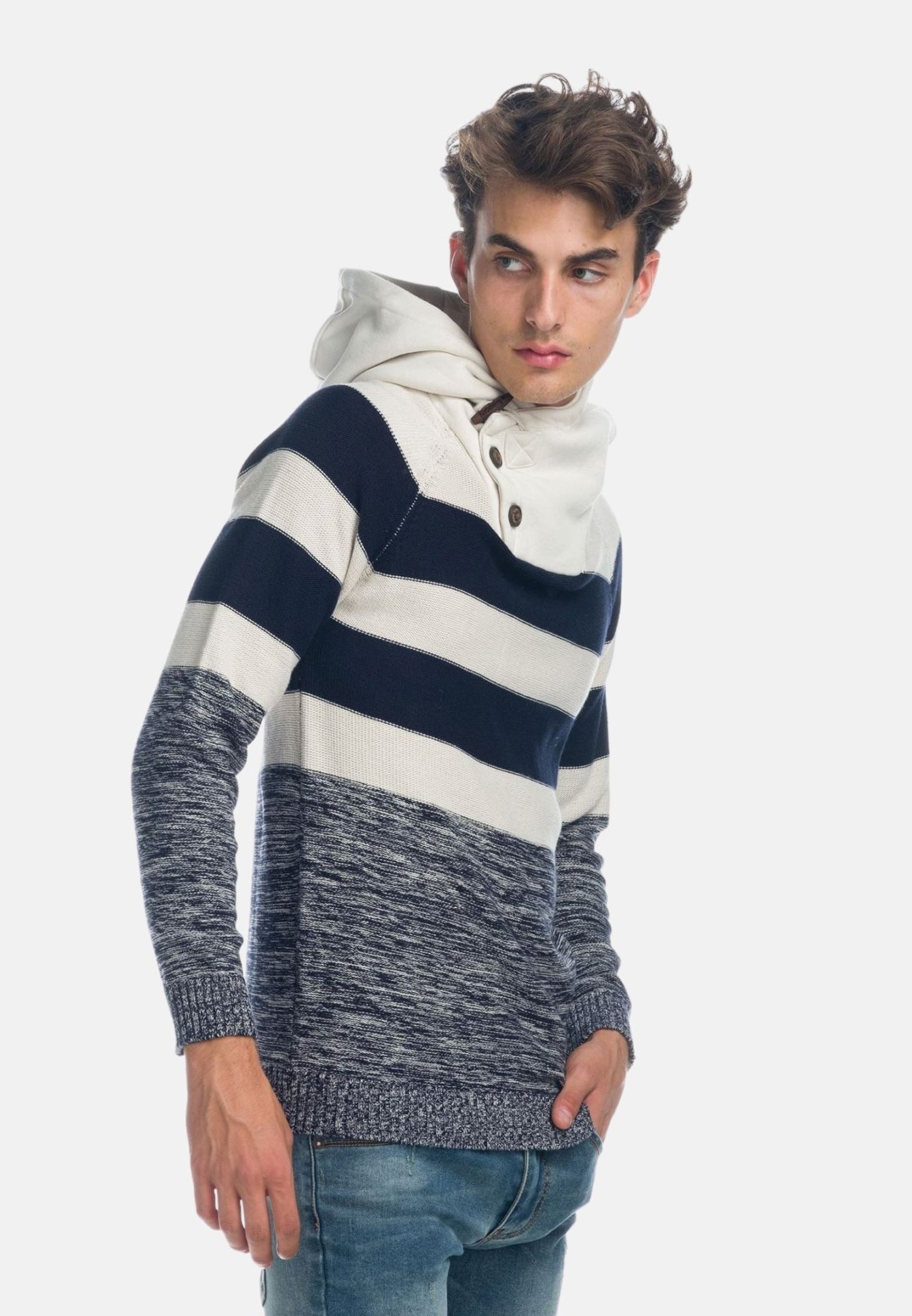 Koroshi TRICOT HOMBRE - Jersey con capucha - crudo/crema - Zalando.es