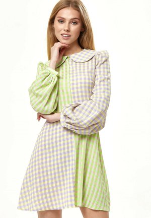 CHECK WITH COLLAR - Day dress - green