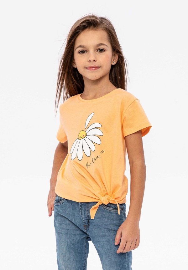 TIE FRONT  - T-Shirt print - orange