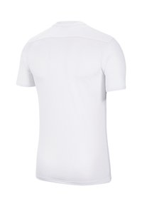 Weißes T-Shirt mit kurzen Ärmeln, hergestellt aus atmungsaktivem Material, mit glatter Textur, rundem Ausschnitt und nahtlosem Rücken für mehr Komfort.