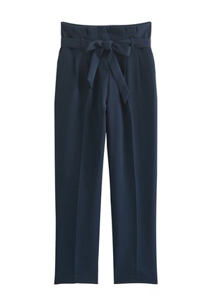 New Look, NAVY PAPERBAG WAIST TIE FRONT TROUSERS - Chino - navy