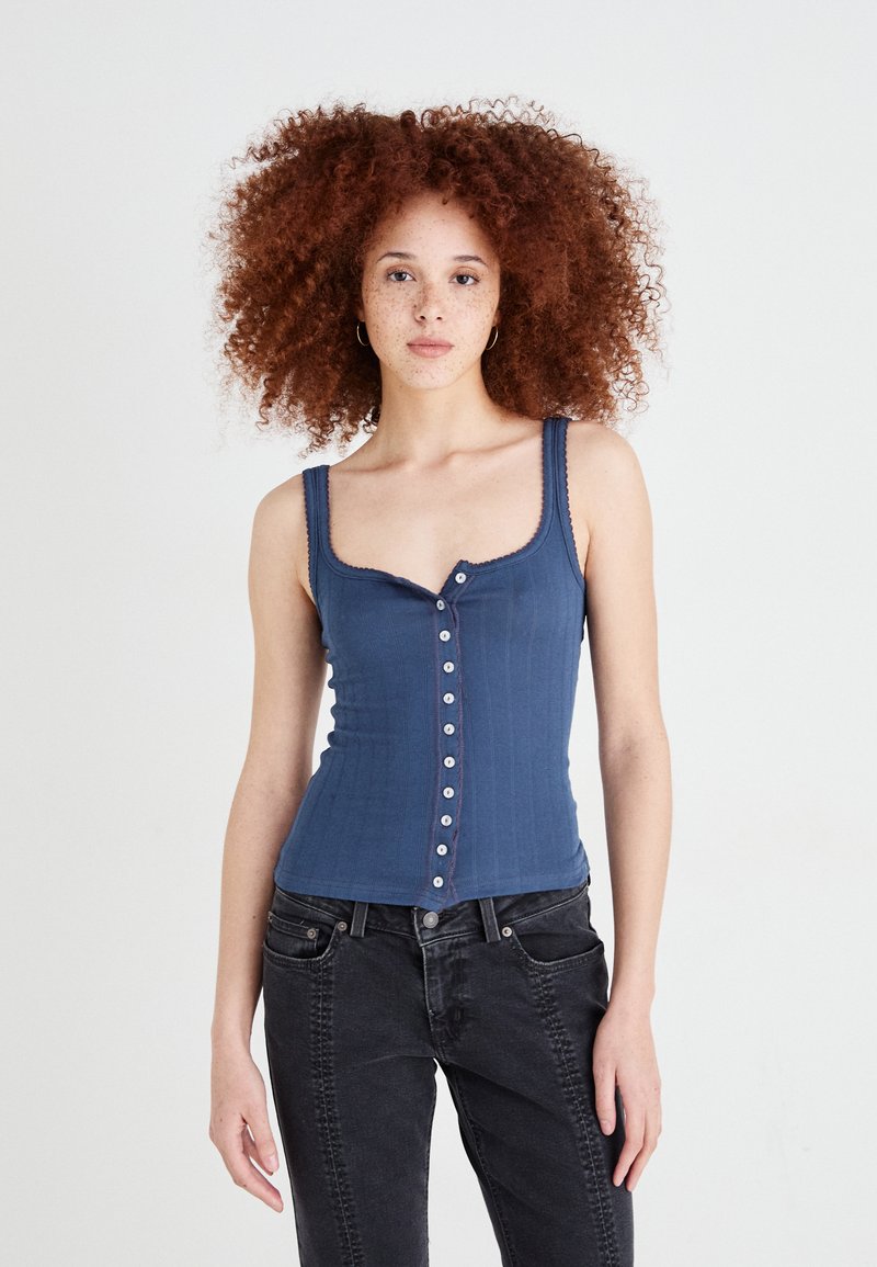 Free People END GAME POINTELLE TANK - Topp - indigo