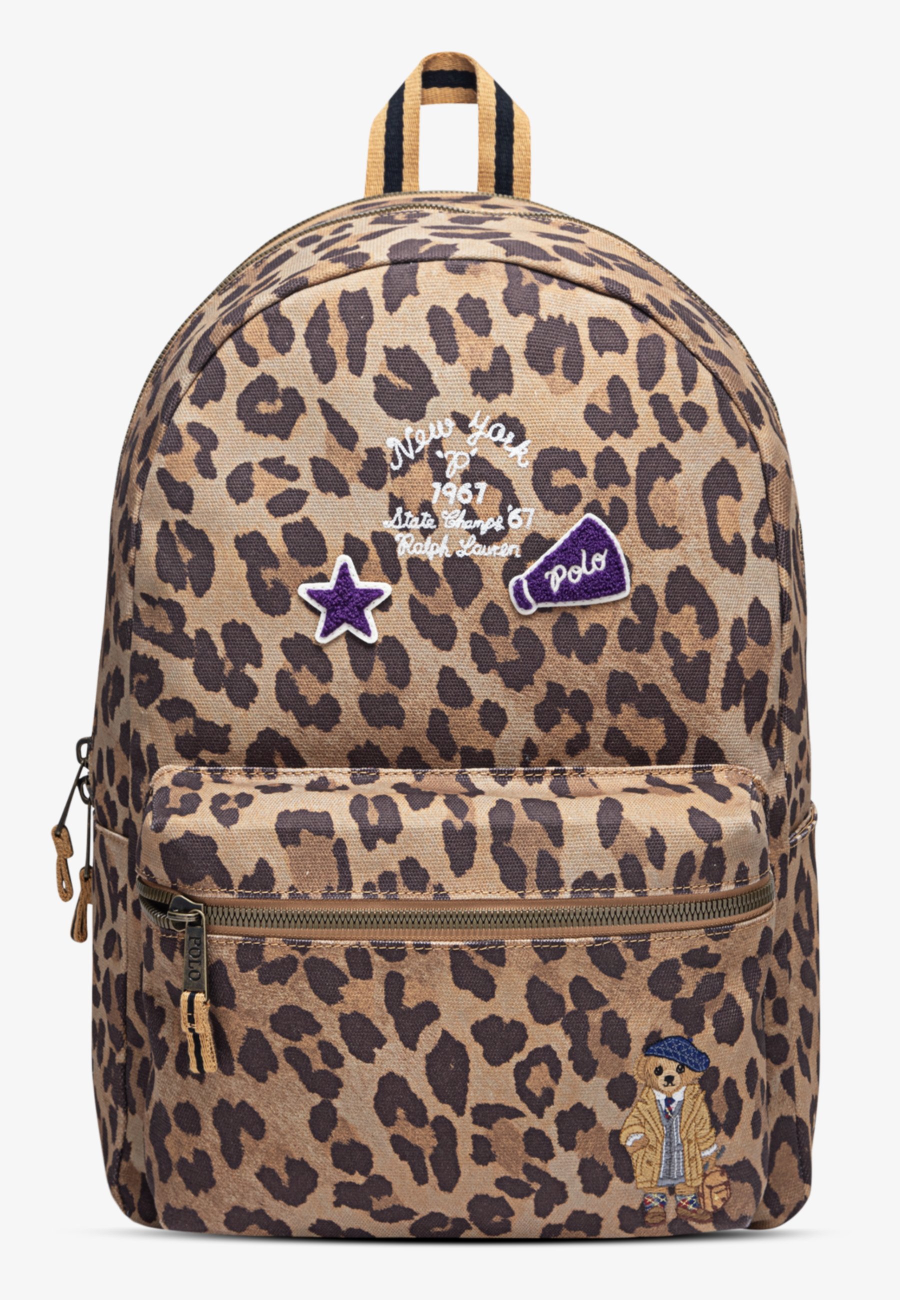 Lauren Ralph Lauren Leopard Print Mini Nylon Backpack 90s Revival Streetwear Panda Backpack Beige | Mini Rodini main image 2