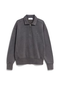 ICONIC Å GMT DYE ZIP TROYER - Sweater - dark steel washed
