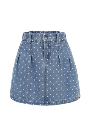 BANDPLOOI HEARTS - A-lijn rok - blauw