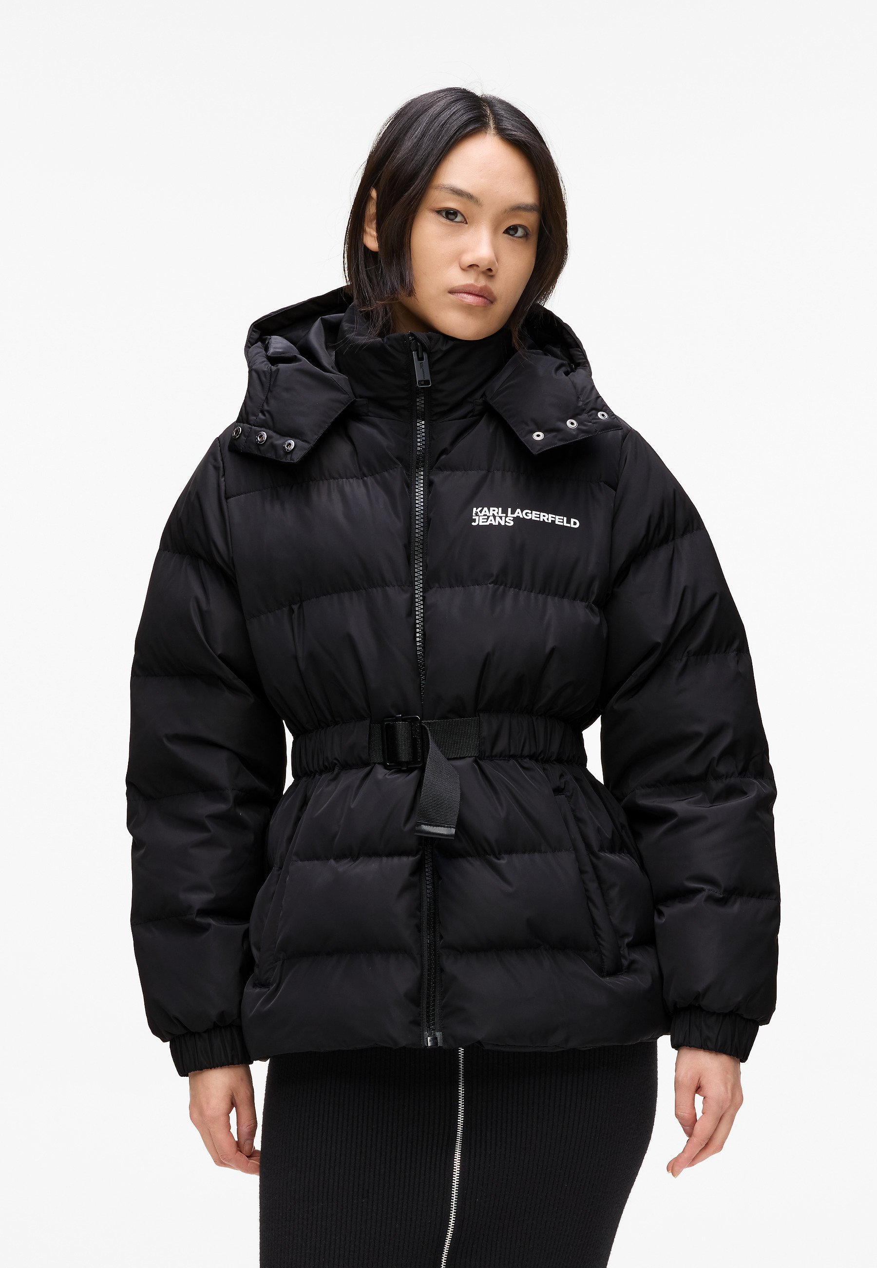 Karl Lagerfeld Jeans BELTED PUFFER - Winter jacket - black - Zalando