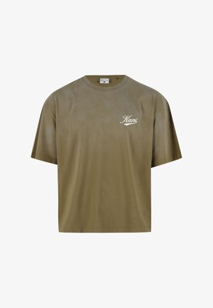 Karl Kani, CURSIVE VARSITY GRADIENT BOXY T-SHIRT - Trükipildiga T-särk - olive