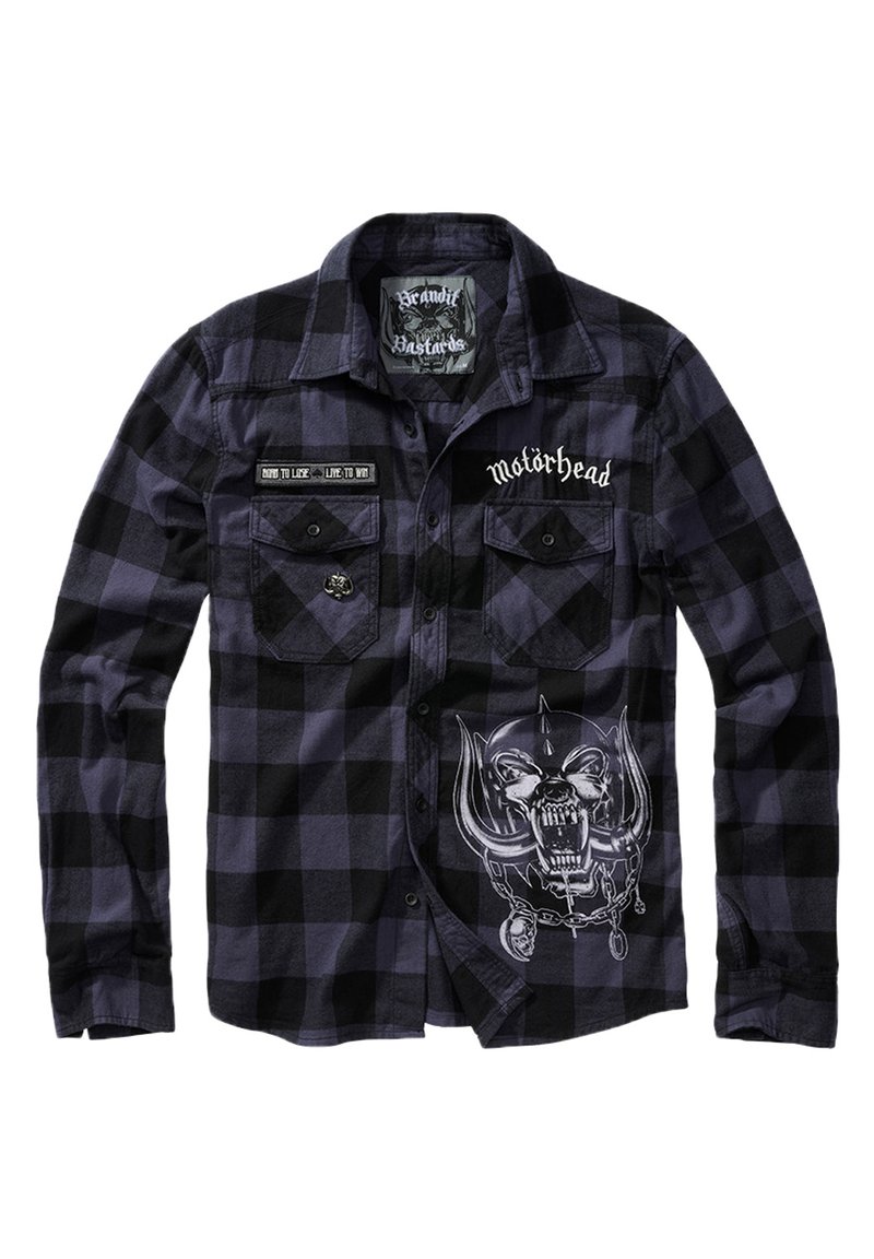 Brandit - MOTÖRHEAD CHECKSHIRT - Marškiniai - black grey, Padidinti