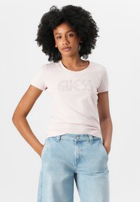 Guess LOGO TEE - T-shirt imprimé - low key pink