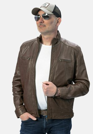 NEGASCON - Leather jacket - braun