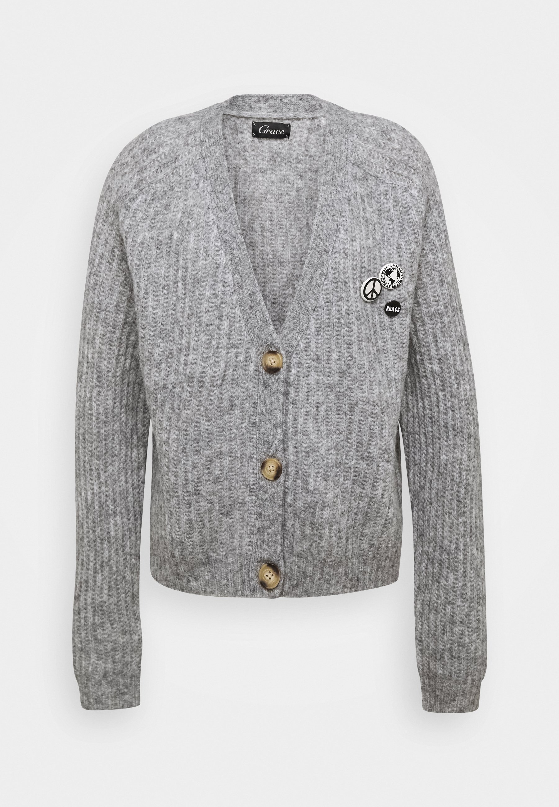 Grace Opa Strickjacke Grau Zalando De