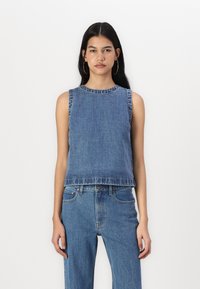 Abercrombie & Fitch Denim Shell Top - Blouse - blue
