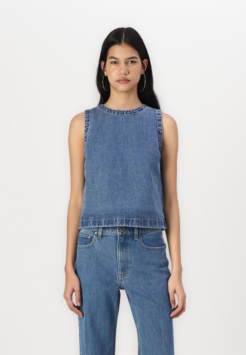 Abercrombie & Fitch Denim Shell Top - Blouse - blue
