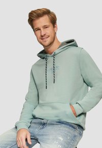 s.Oliver BESTICKTES  KÄNGURU - Hoodie - salbeigrün