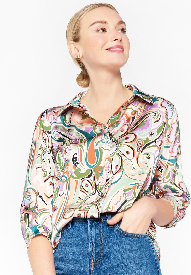 LolaLiza WITH PAISLEY PRINT Buttondown blouse ecru/beige Zalando.de