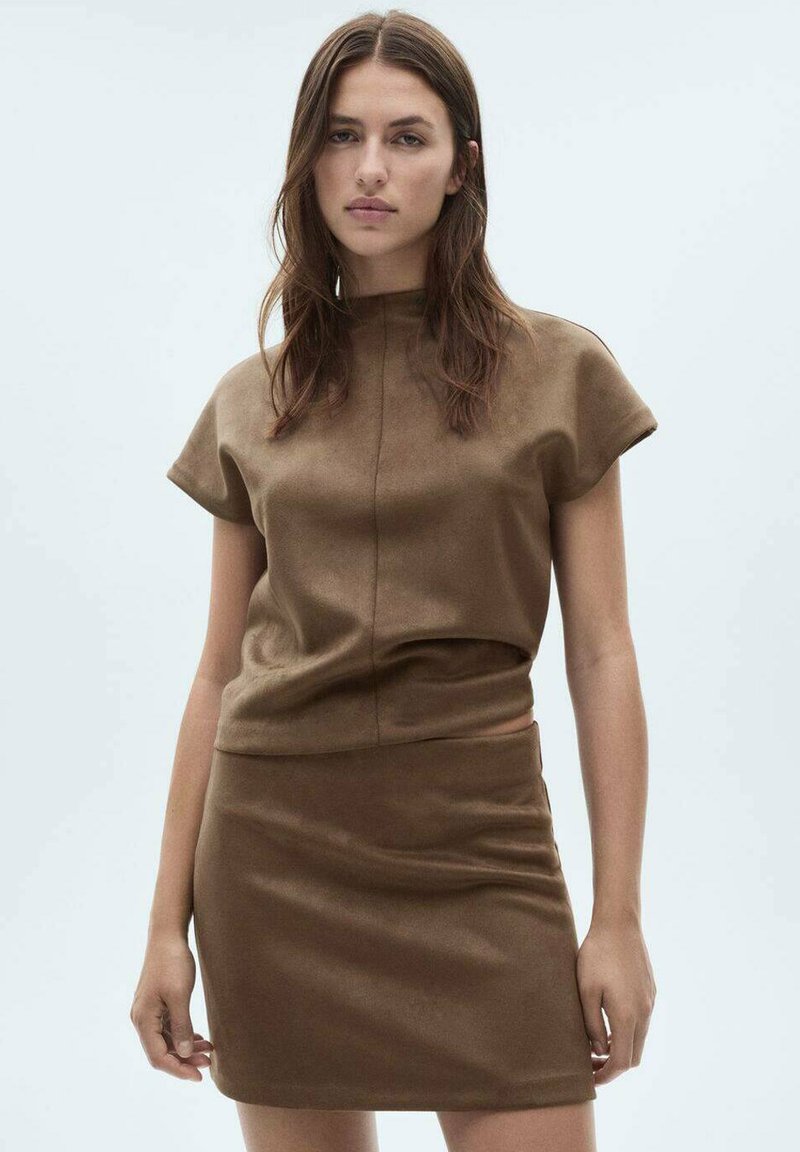 Mango Fustă în formă de A - light brown