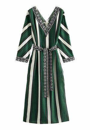 Next BELTED KAFTAN REGULAR FIT - Robe de jour - green white stripe