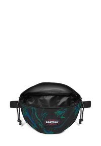 Borsa in tessuto nero con motivo marmorizzato verde e blu, chiusura con zip e tasca interna, con logo Eastpak.