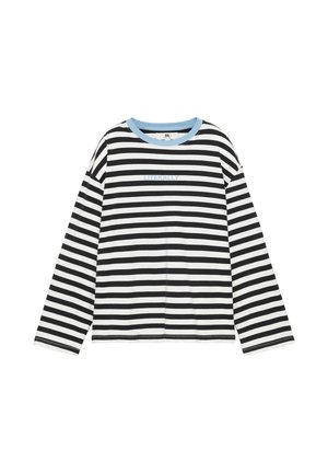 PULL&BEAR, STRIPED OVERSIZE - T-SHIRT - Langærmet T-shirt - blue-black denim