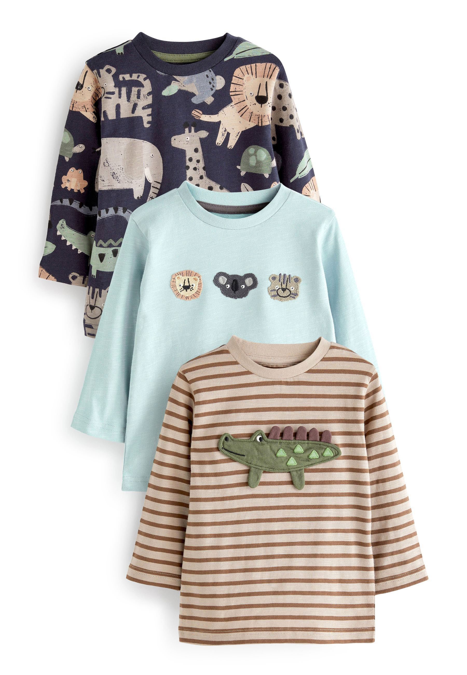 Next LONG SLEEVE RIB TOPS - T-shirt à manches longues - animal