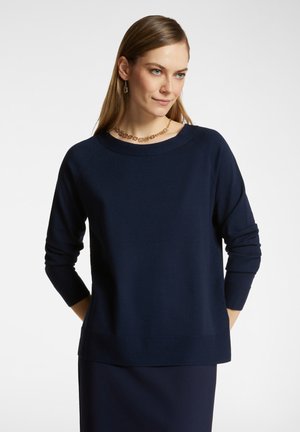 Elena Mirò, CON SCOLLO A BARCHETTA - Strickpullover - blu