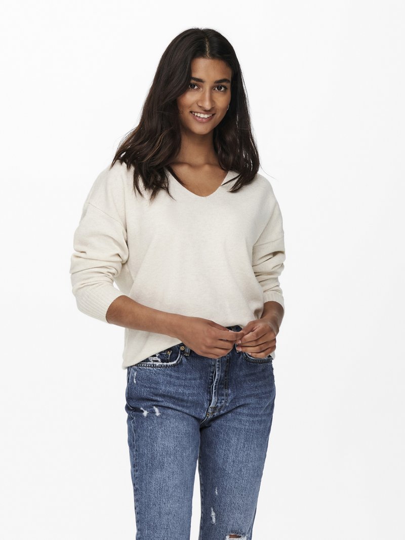 Only - Onlcille Ss O-Neck Cardigan Cc Knt - 4853495 Birch Melange main image 1