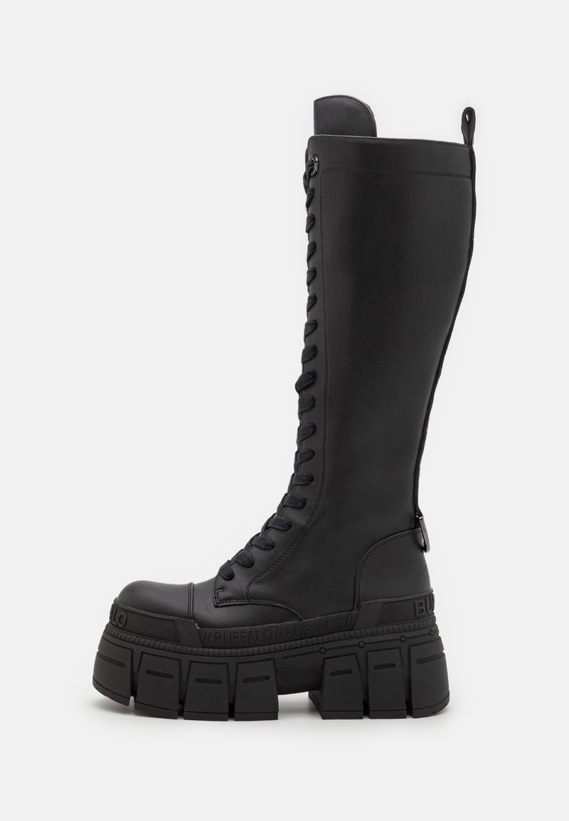 Buffalo GOSPHER LACE UP HI - Fűzős csizmák - black