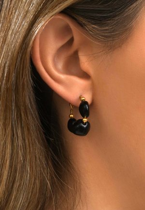 Satellite Paris, LOULOU - Boucles d'oreilles - noir et or
