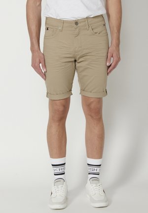 STRETCH STRET - Denim shorts - camel