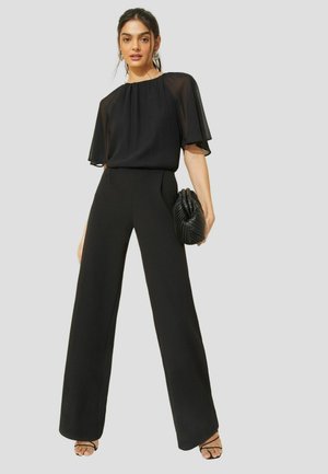 FLUTTER SLEEVE WIDE LEG REGULAR FIT - Jumpsuit - black