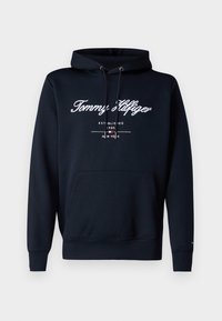 Tommy Hilfiger SCRIPT LOGO HOODY - Sweatshirt - desert sky