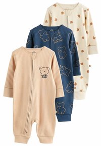 Next FOOTLESS ZIPPED 3 PACK REGULAR FIT - Pyjama - navy tan bear