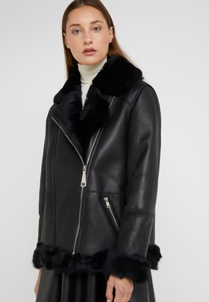 FREDA SHEARLNG JACKET - Kožená bunda - black