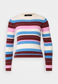 VMCHILI O NECK STRIPE - Pulover - birch/blue jasper/fired brick/fuchsia pink