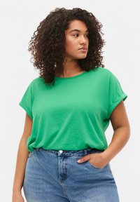 Zizzi - SHORT SLEEVED BLEND - T-shirt basic - kelly green Immagine in miniatura 1